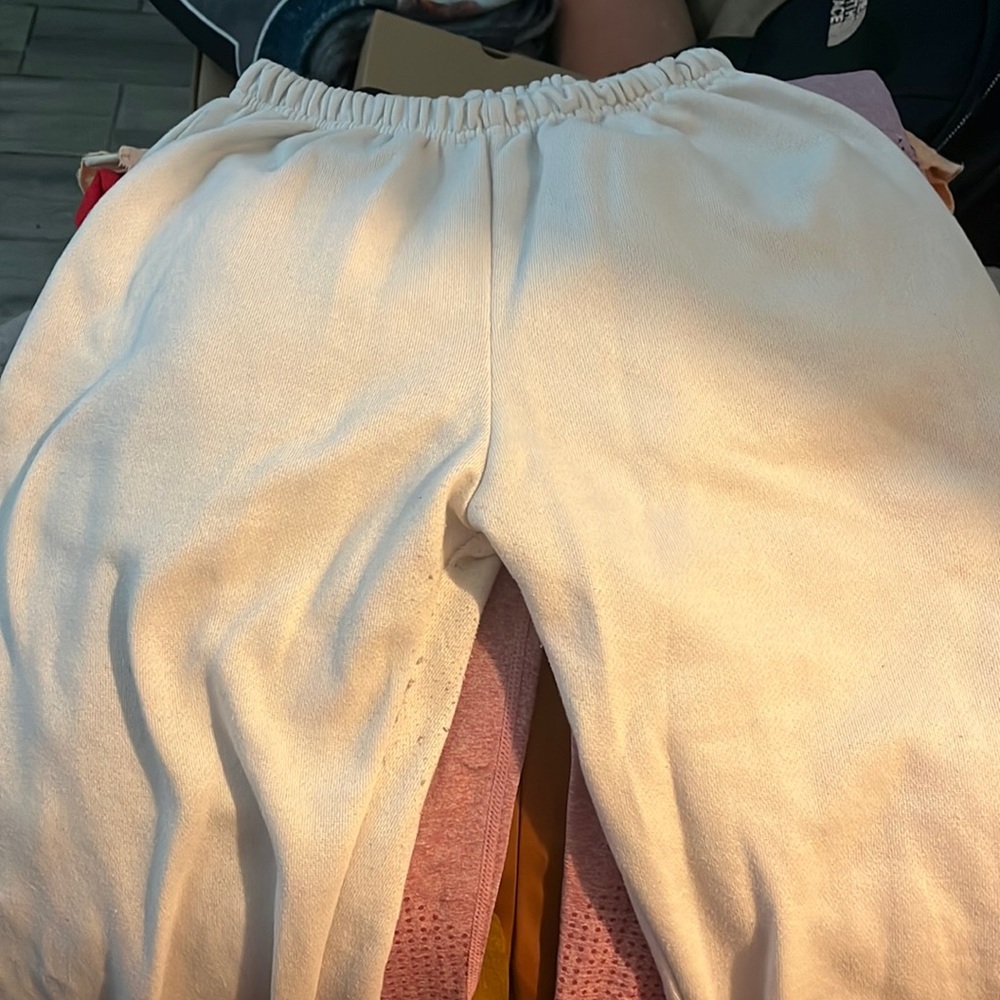 PLT white sweat pants
